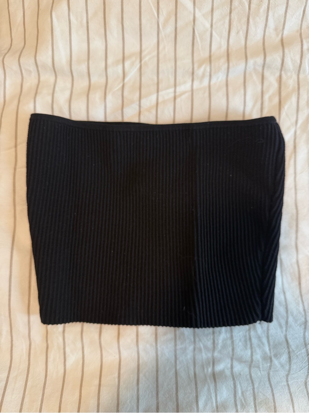Babaton Black Ribbed Tube Top